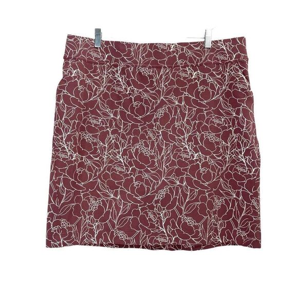 Duluth Trading floral pencil skorts skirt Size XL pink mauve white - Picture 1 of 8
